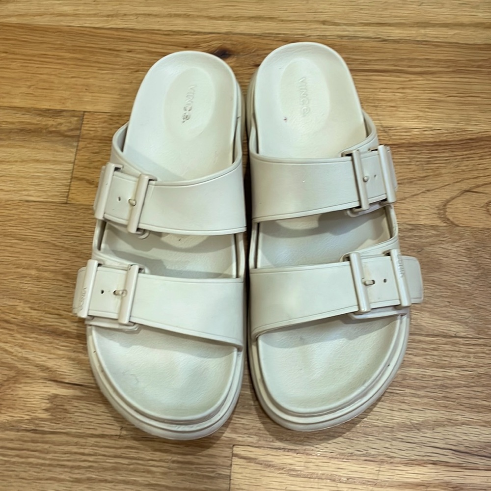 Vince Men's Jady Tone-On-Tone Buckle Slide Sandals